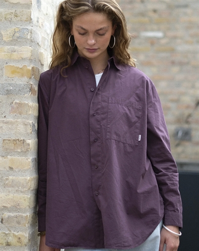 Elsk - Poplin Hemd - Aged Maroon